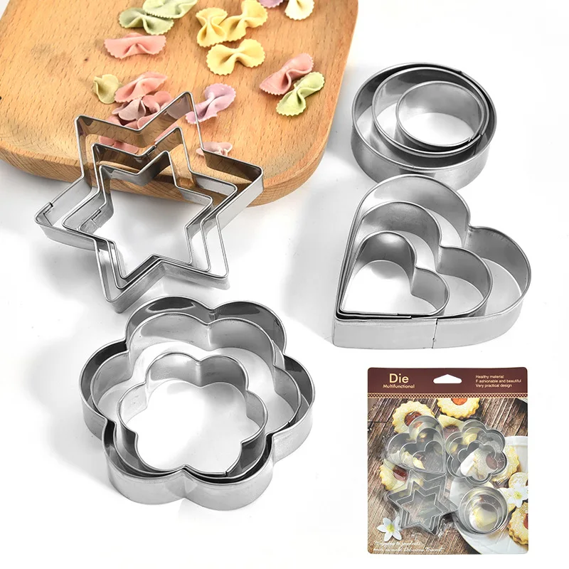 

Stainless steel cookie mold set cookie cutter DIY baking tool love Christmas cookie mold cake tool border mold accessories