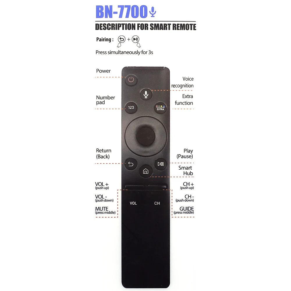 Английский применимо к samsung smart TV голосового дистанционного управления bn-7700
