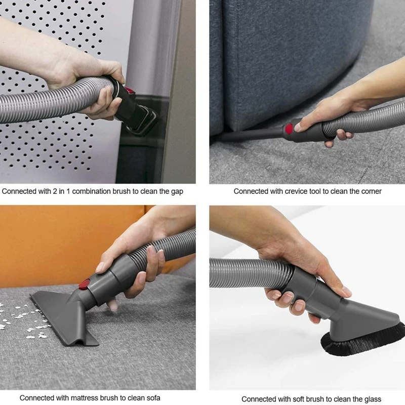 

6Pcs Vacuum Cleaner Accessories Attachment Kit for Dyson V7 V8 V10 V11 Compatible Washable Reusable Suck Soft Brush Head