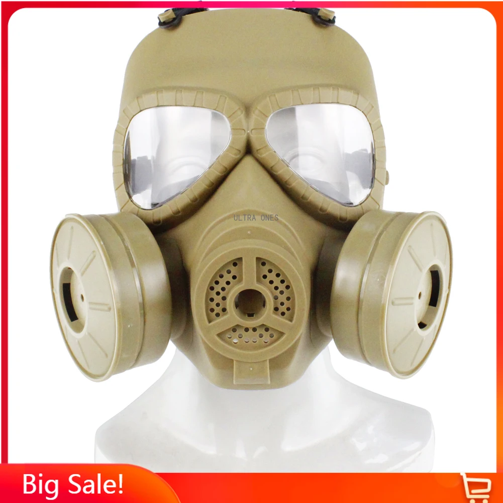 

Tactical Full Face Mask Hunting Shooting Military Airsoft Paintball Combat Army Masks with Biochemical Machinery Dual Fan Masks