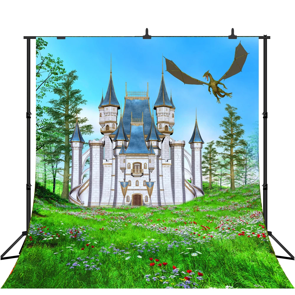 

Lyavshi в сказочном стиле с изображением замка сад дракон новорожденный день рождения фотографии фонов Виниловый фон для фотосъемки с изображ...