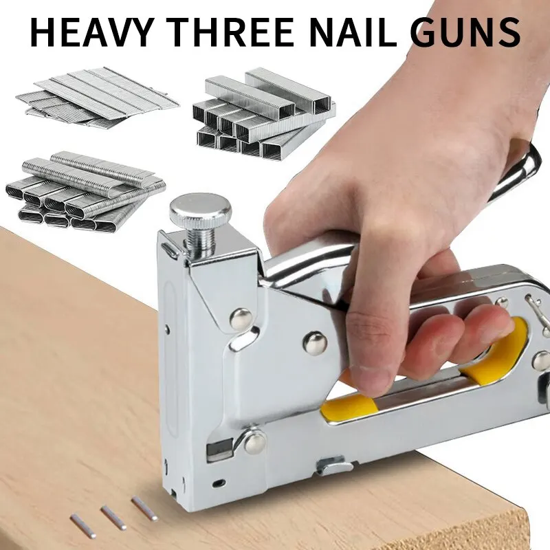 3IN1 Heavy Duty степлер для DIY мебель украшения дома руководство степлера гвоздя ружье с