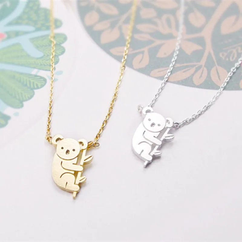 

1PC Koala Necklace Australian Koala Bear Woodland Necklaces Pendants Animal For Women Jewelry Gift Chains Choker
