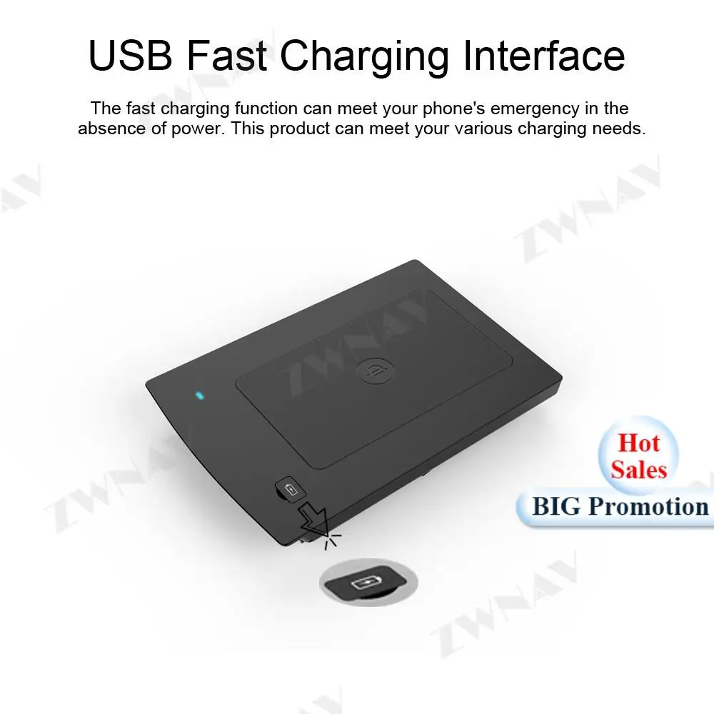 Автомобильное беспроводное зарядное устройство QI быстрая зарядка для Honda INSPIRE 2019