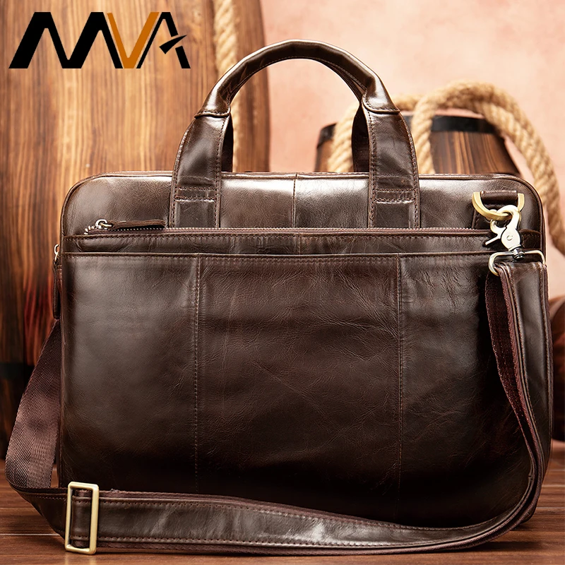 

WESTAL Briefcase Male Messenger Bag Men's Genuine Leather Bag for Document Men Shoulder Travel Handbags Satchel Laptop 14 Inch