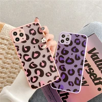fashion leopard phone case for iphone 13 12 11 pro max xs max x xr 12 mini 7 8 plus se 2020 matte bumper shockproof clear cover