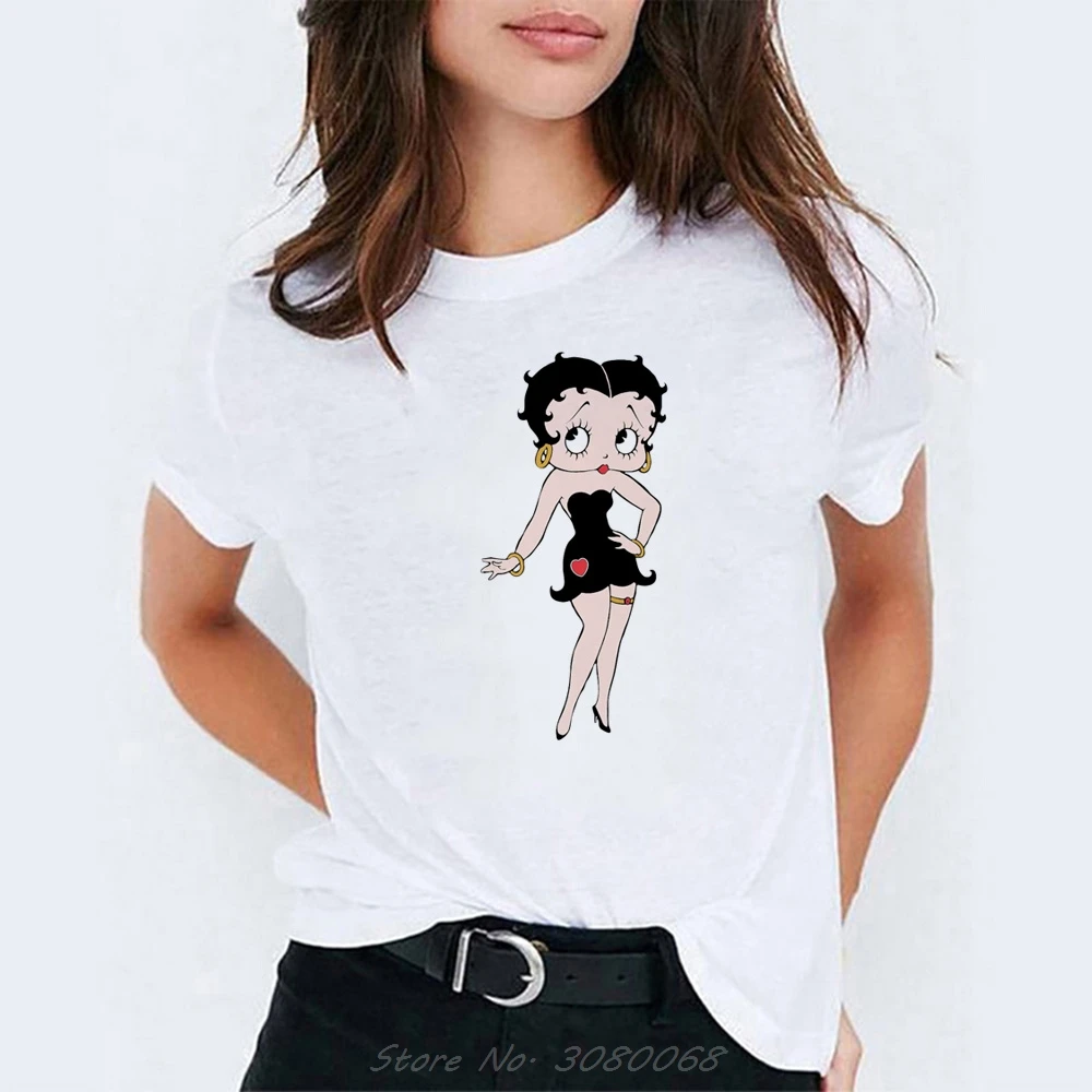 Betty Boop футболка женская летняя Эстетическая женская одежда футболка с Микки Маусом Женская Модная стильная женская футболка