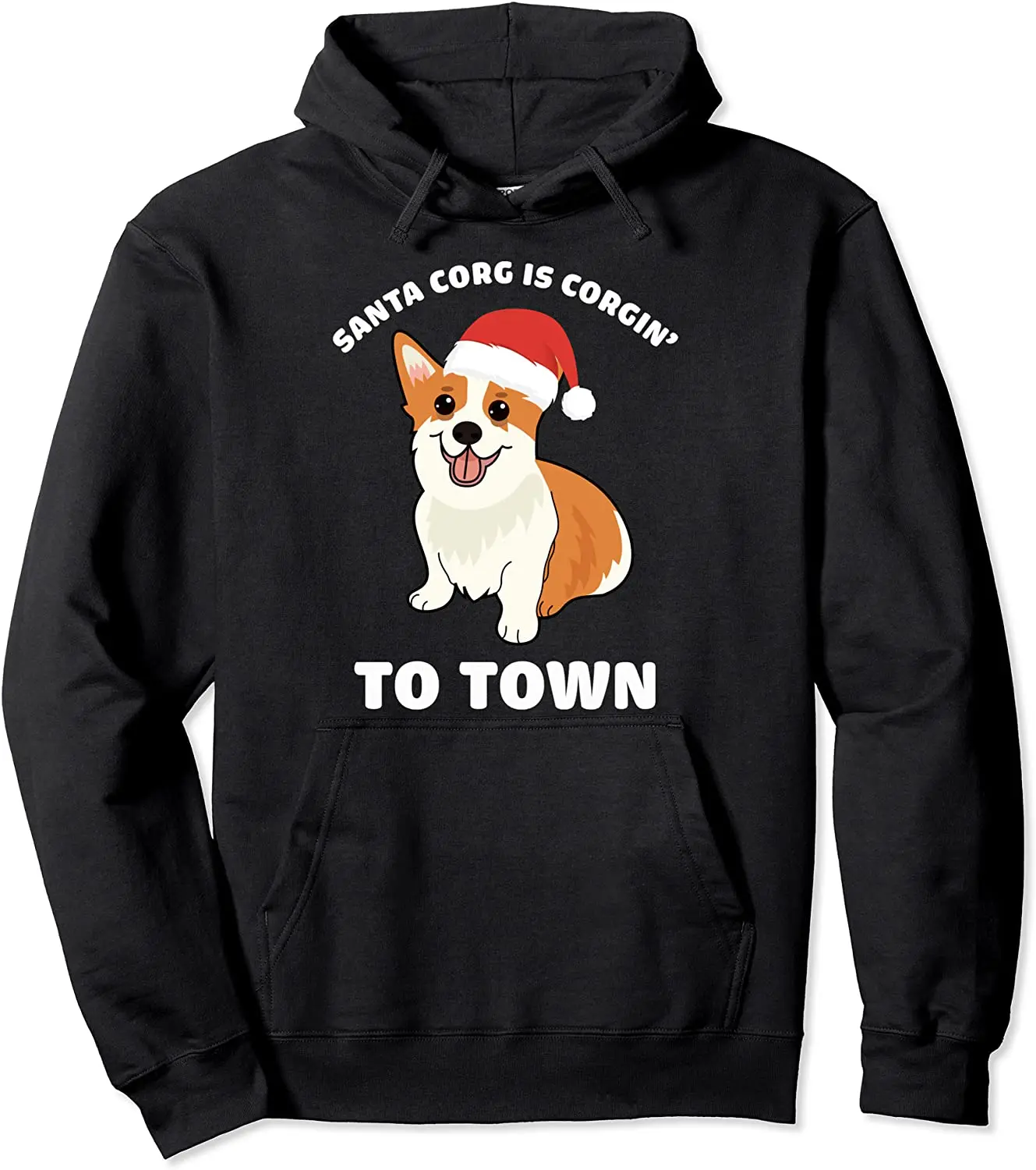 

Corgi Wearing Santa Hat Christmas Gifts For Corgi Lovers Pullover Hoodie