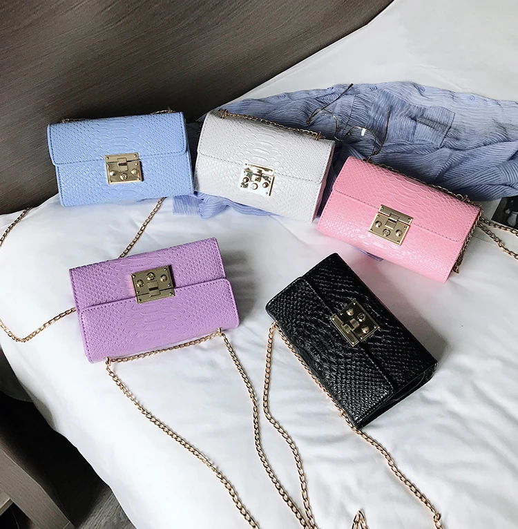 Простая Маленькая женская сумка через плечо из крокодиловой кожи с цепочкой, сумка-мессенджер на плечо, сумочка, женские сумки