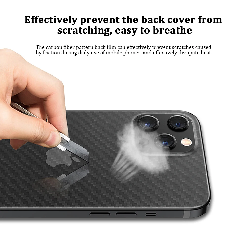 

Carbon fiber phone Sticker For iPhone 12/11 Pro Max Protector Strip For iPhone 12 Mini 11 12 Pro Anti Scratch Protection Film