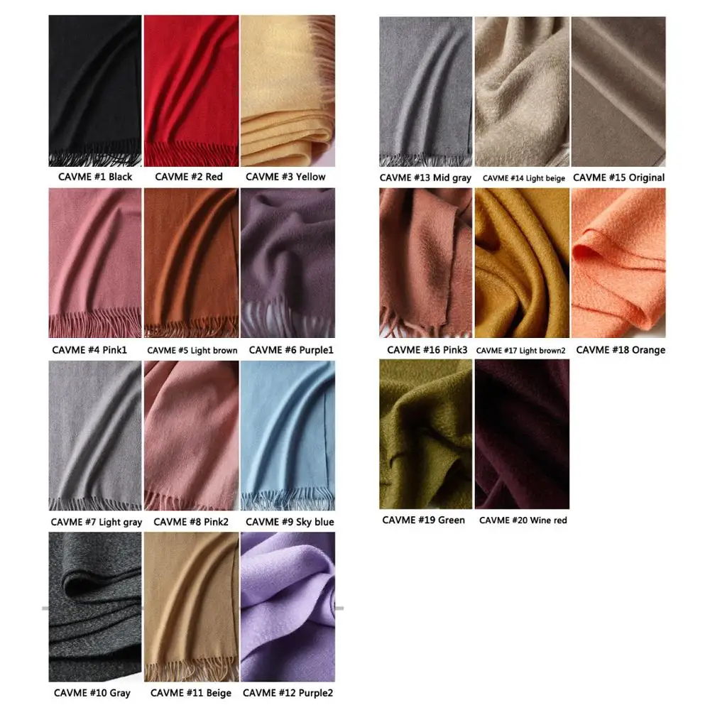 CAVME Pure Cashmere Scarf for Women Men's Long Scarves 100% Cashmere Winter Wraps CUSTOM Letters 40*200cm 200g