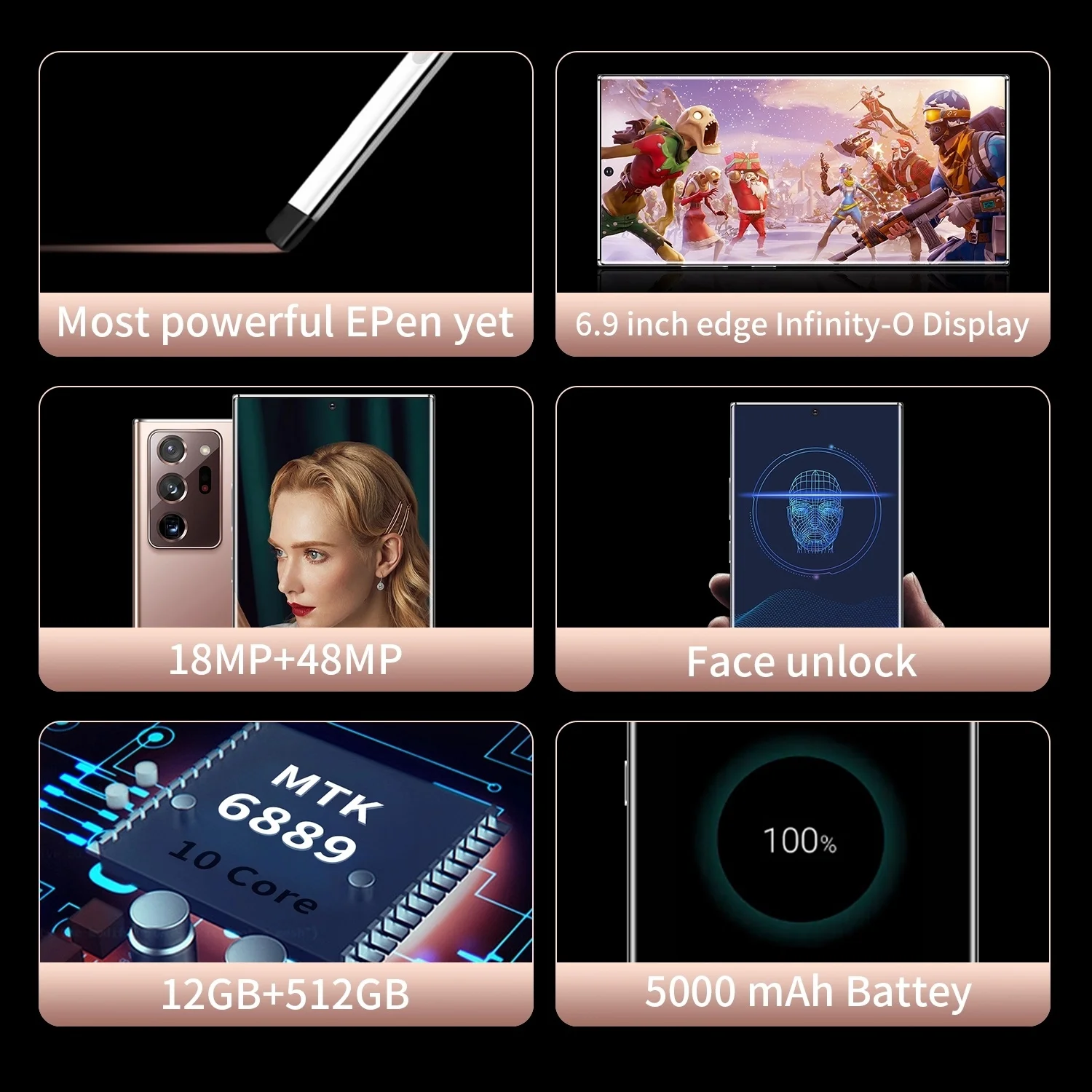 Смартфон Global Version Note20 Ultra 12 Гб 512 ГБ 4g телефон с разблокировкой Note 20 Оригинальный