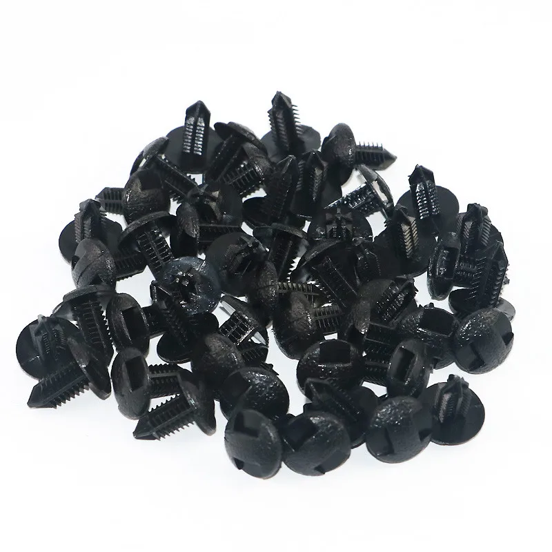 

50Pc Auto Fastener 6mm Hole Plastic Rivet Engine Cover Bumper Hood Fender Splash Guard Retainer Clips Car Door Trim Panel Clip