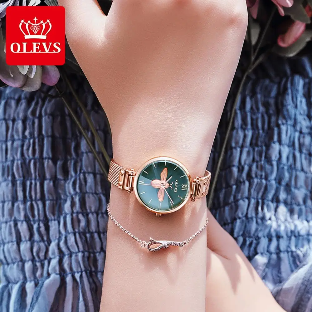 

OLEVS 3D Bee Quartz Wrist Watches Luxury High Quality Waterproof Womens Watch Bracelet Steel Japan Movement Elegant Laides Watch