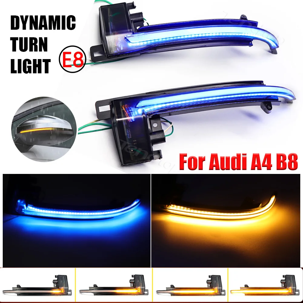 

2pcs Dynamic Turn Signal Mirrors Lamp LED Sequential Blinker Lamp Car Tuning For Audi A4 B8 8P A3 A5 Q3 A6 C6 4F S6 8K 2011-2016