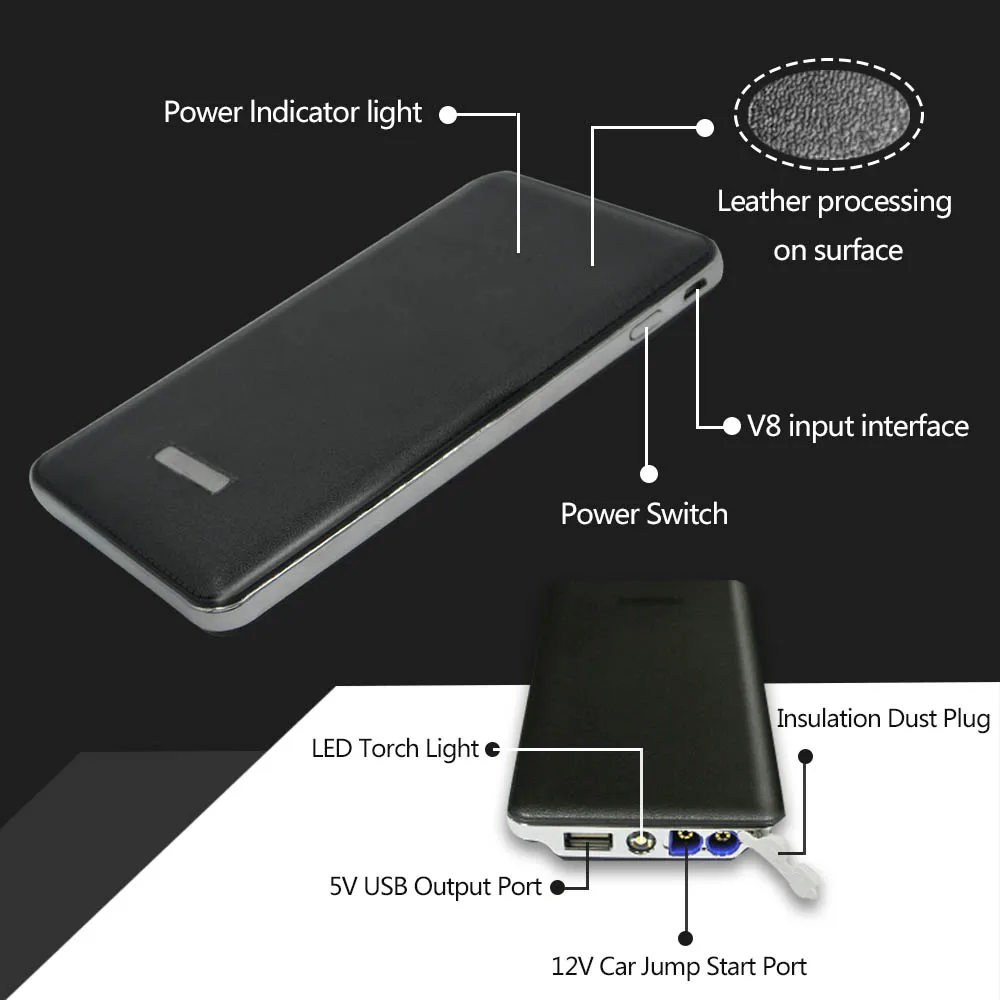 6800 мАч 12 вольт ультратонкий портативный аварийный блок питания Ампер пиковый ток