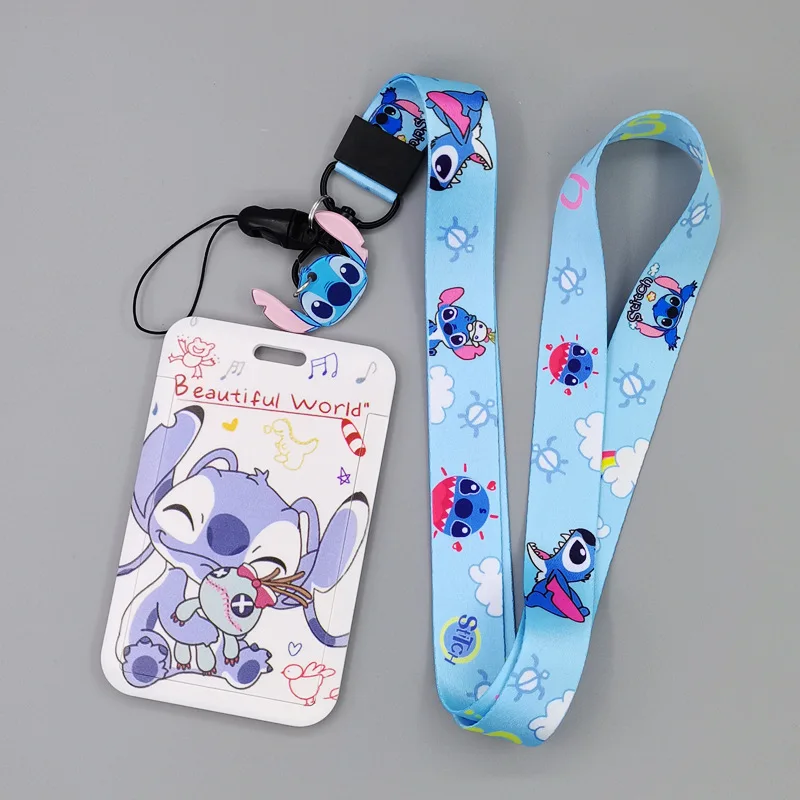 yq176 cute stitch key lanyards for keychain pendant id card cover phone usb badge holder key ring neck straps accessories gifts free global shipping