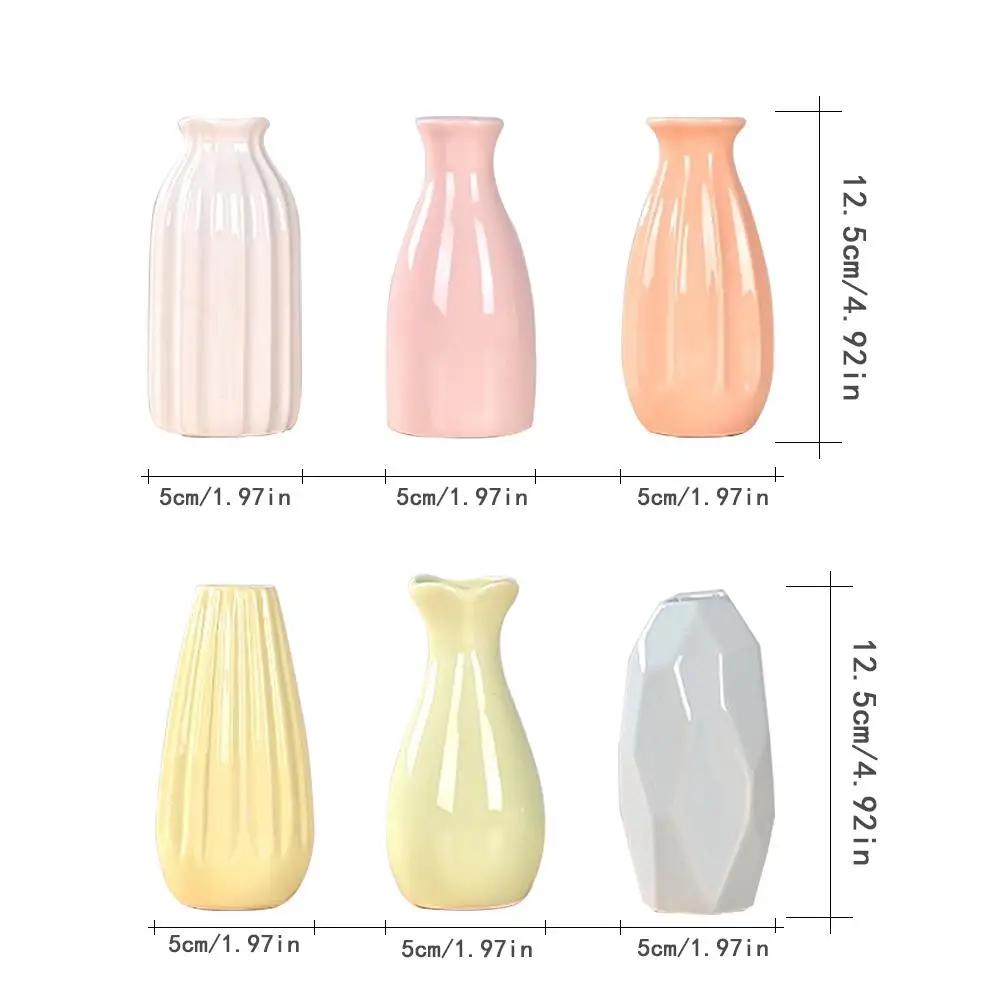 

6colors Minimalist Ceramic Vase Ornaments Dried Flower Flower Arrangement Creative Art Living Room TV Cabinet Desktop Decoration