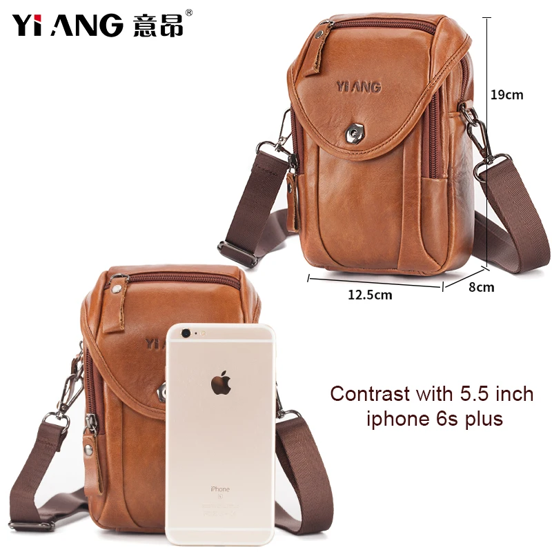 Модная качественная кожаная мужская сумка-слинг через плечо дизайнерская