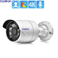 gadinan face detection ip camera 4k 8mp surveillance poe h 265 audio bullet full color night vision 48v ai cctv video security