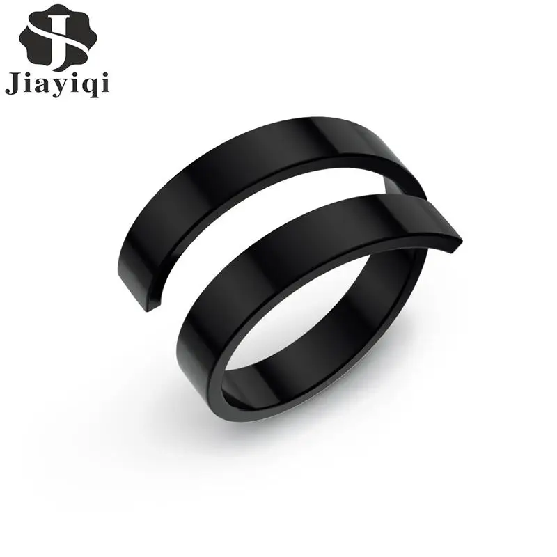 Кольцо мужское из нержавеющей стали 316L обручальное в простом стиле черное
