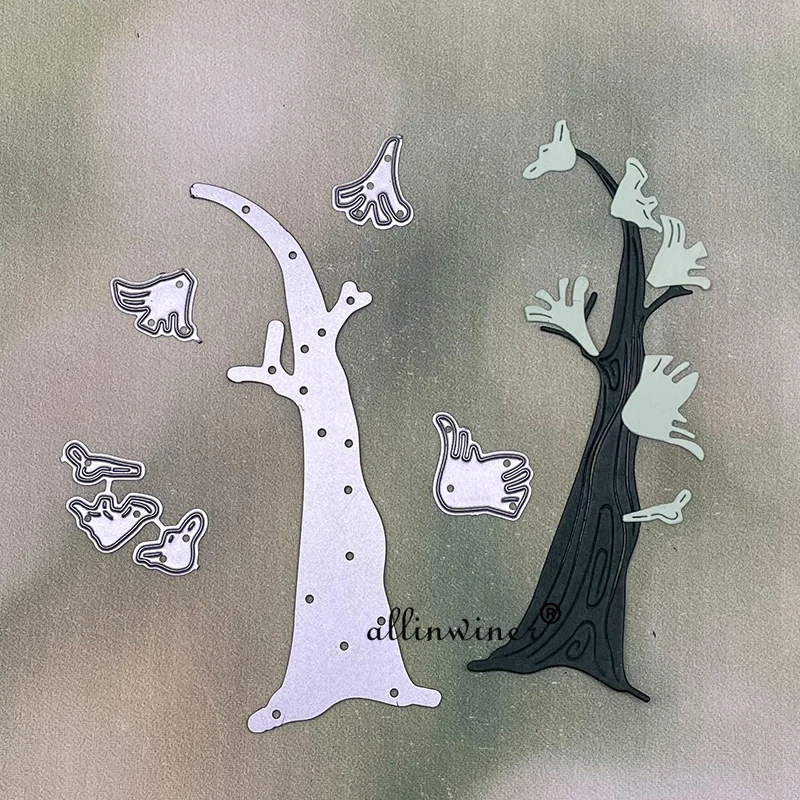 

Декоративные металлические Вырубные штампы с деревьями и цветами для рукоделия, скрапбукинга, альбомной бумаги, вырубки для тиснения