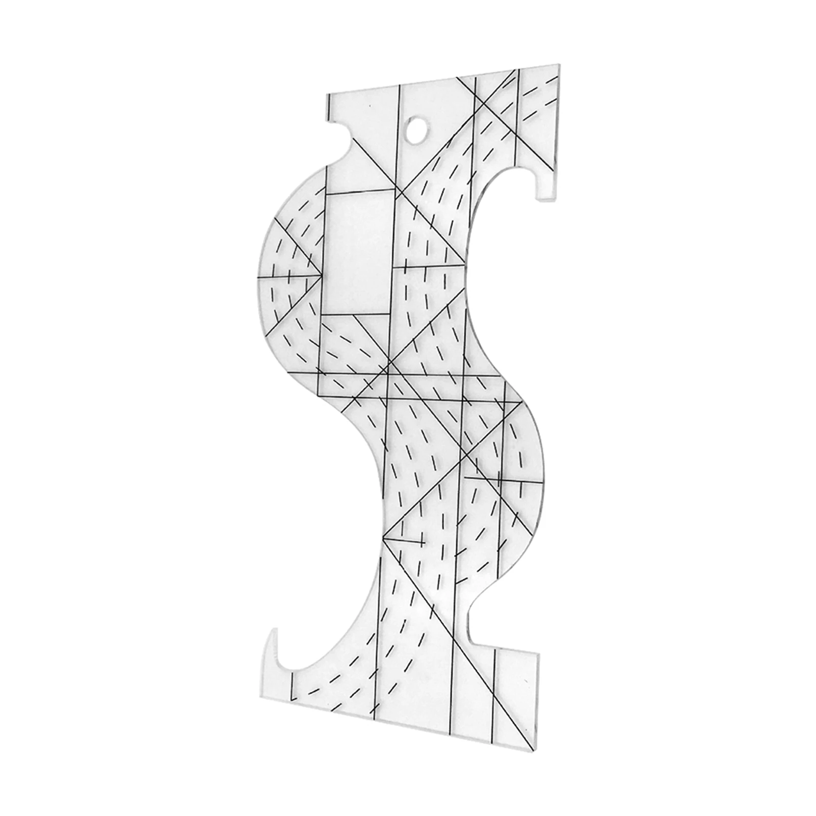 

Hand Tools DIY Acrylic Patchwork Aligned Ruler Free Motion Irregular Transparent Quilting Template School Drawing Sewing Home