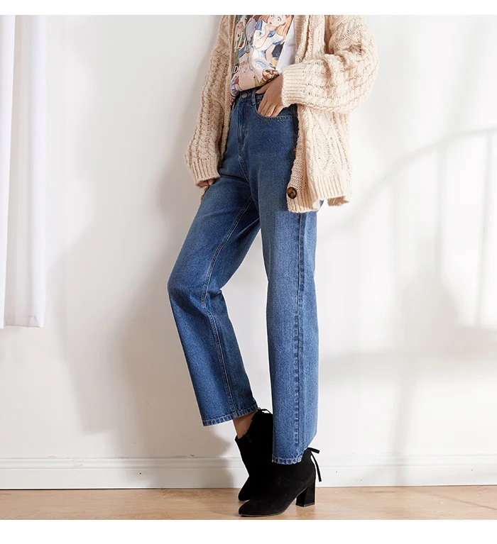 Женские классические джинсы LEIJIJEANS, элегантные свободные неэластичные брюки с высокой посадкой, новая модель 9101 большого размера