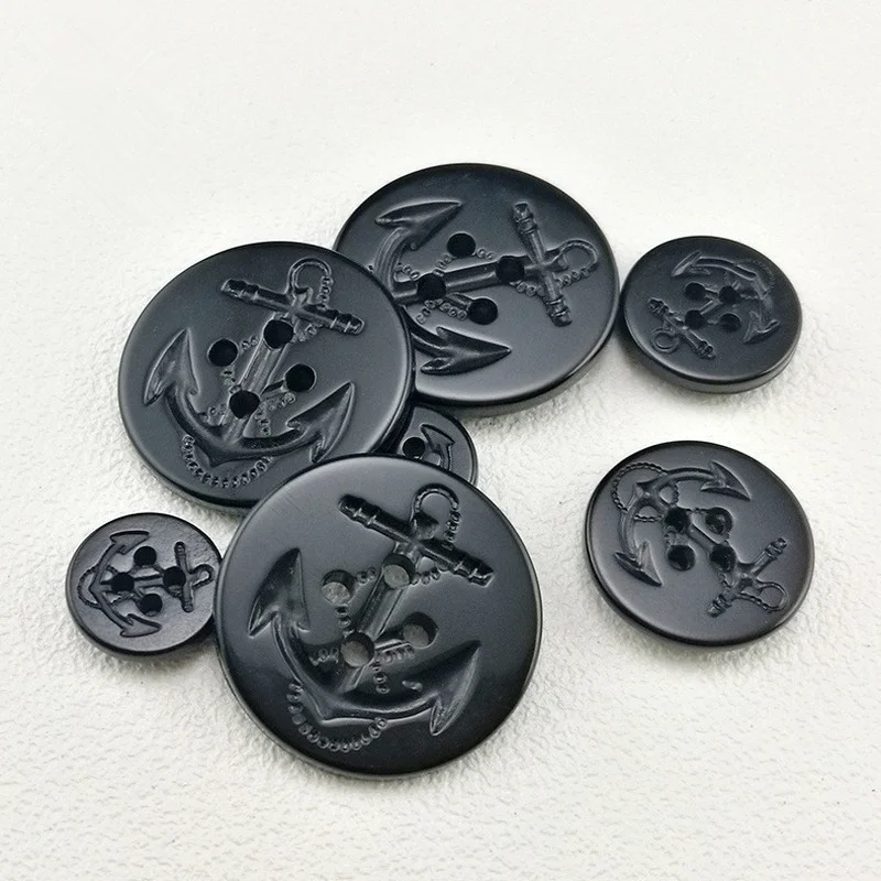

10pcs/pack Four-eye Flame Retardant Fireproof Urea Buckle Anchor Buckle Retro Anchor Boutique High-end Clothes Button