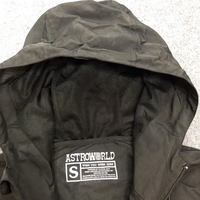 С изображением Трэвиса Скотта AstroWorld куртка черная Мужская пальто Спортивная
