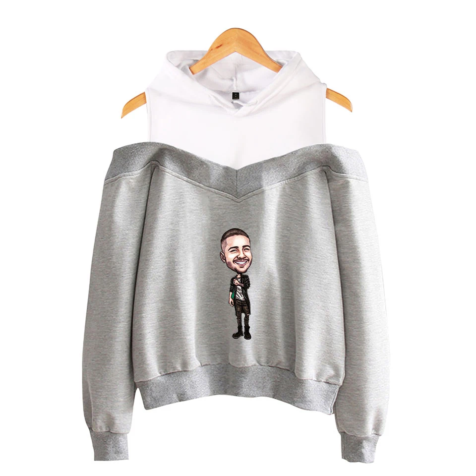 Толстовка Maluma с открытыми плечами свитшот женский модный пуловер худи в стиле