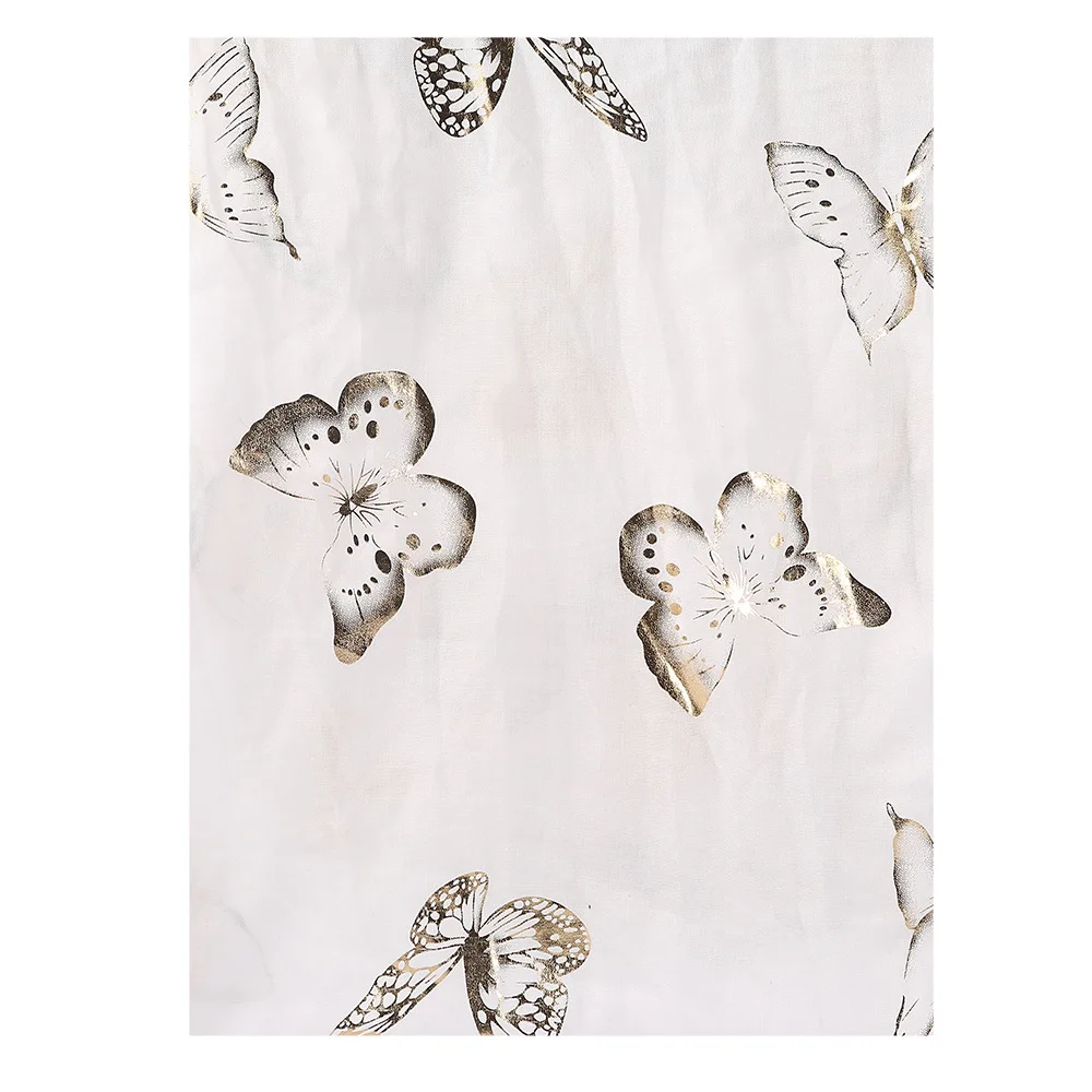 Animal Print White Black Shiny Foil Gold Butterfly Scarfs Women Female Soft Autumn Glitter Shawl Scarves and Wraps Hijab