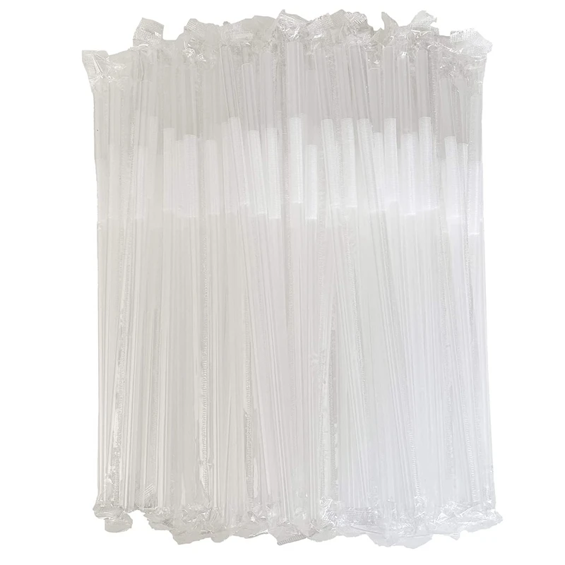 

500 шт. 10,2 дюймов прозрачный гибкий питьевые соломки, Индивидуальная упаковка одноразовые Пластик соломинки, вечерние нарядное соломинки