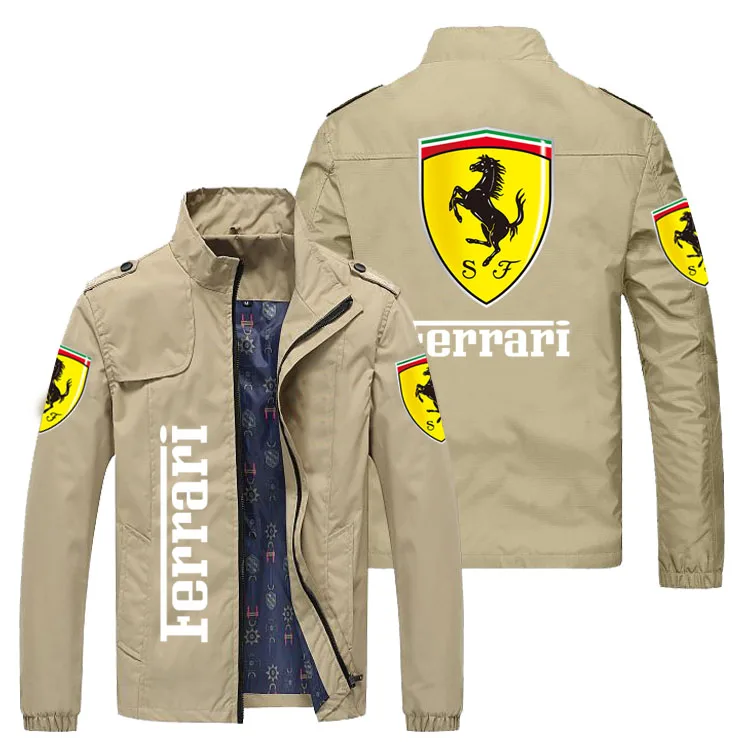 

Men's outdoor hiking coat waterproof cardigan car logo printing coat casual lapel jacket top