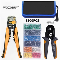 wozobuy hsc8 6 6 crimping plierye 1 wire stripperself adjusting cutter crimper and stripping tools set with tube terminals