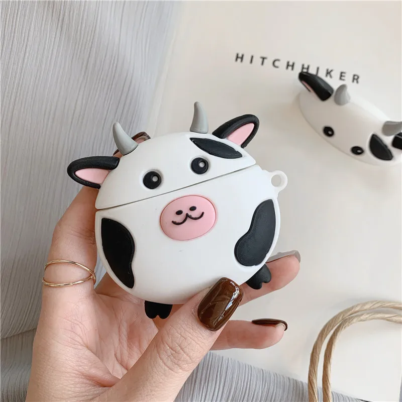 

For AirPods Pro Case Cute Cartoon Cow Soft Silicone Wireless Earphone Cases For Apple Airpod Case Cute Cover Funda