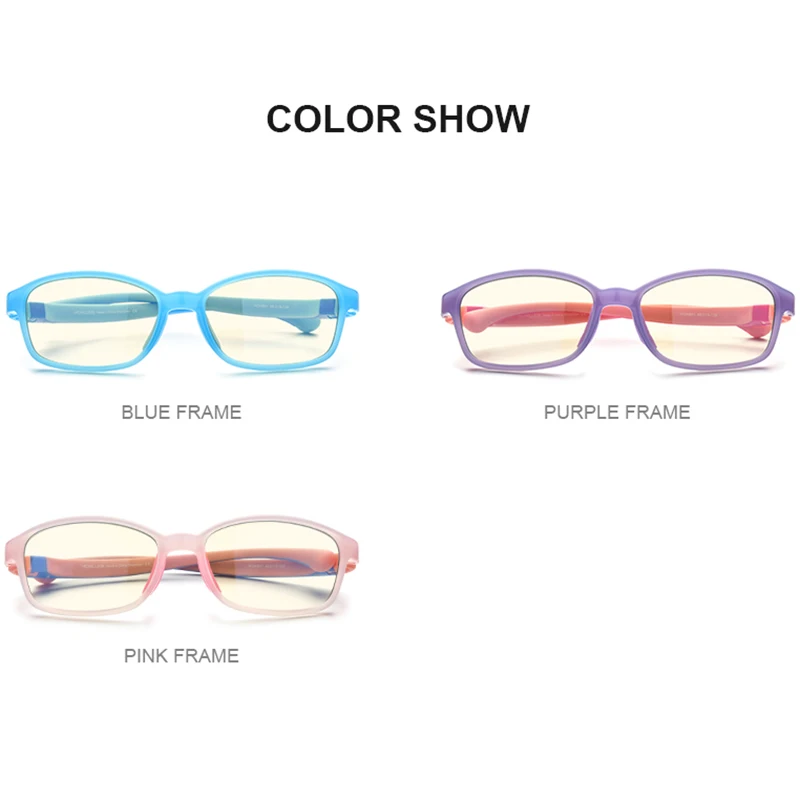 

HONILLESI Silicone Anti Blue Light Blocking Glasses for Kids Children Boys Girl Antiblue Protection Prescription Eyeglasses 9005