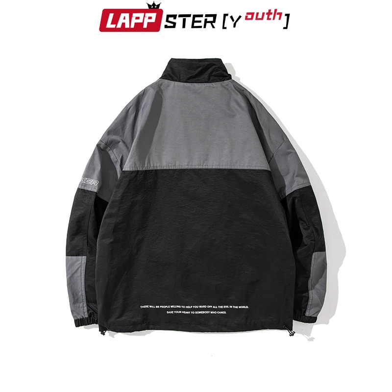 Мужская ветровка в стиле хип-хоп LAPPSTER повседневная куртка с лентами Харадзюку 2020