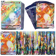 100pcs Pokemon V VMAX Cards English Version Display Shining Cards Playing Pokémon Game Card Collection Booster Box Kids Toy Gift