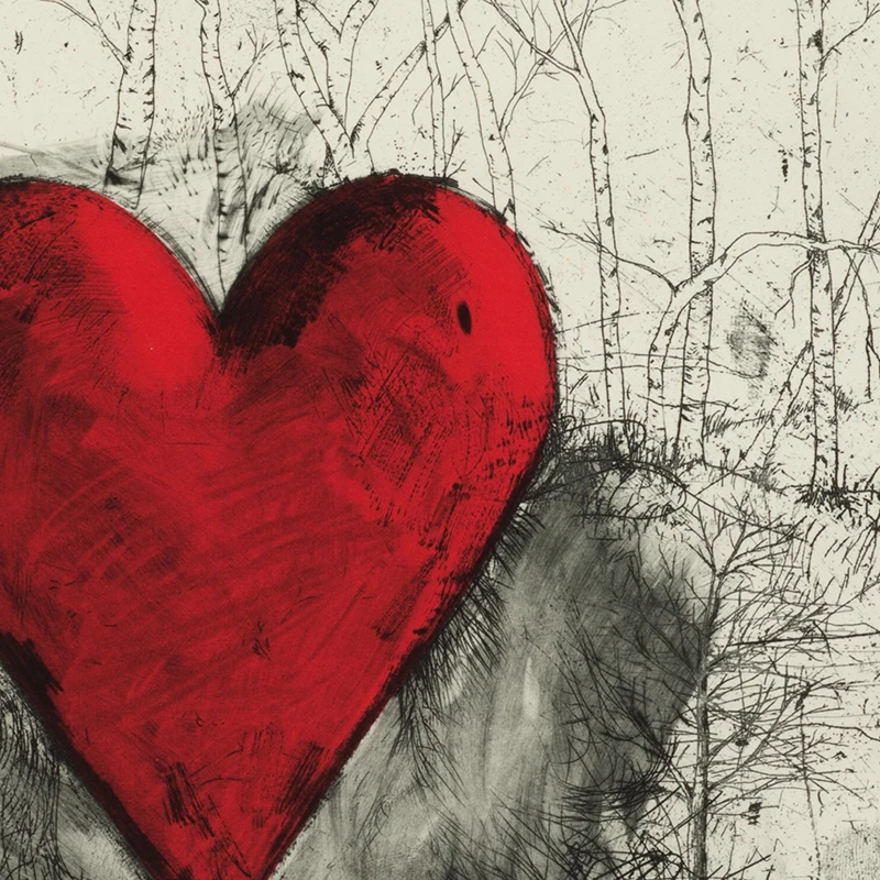 Современный художник Джим Дин халат Художественная печать на холсте  абстрактное сердце Фотогалерея настенные картины украшение | AliExpress