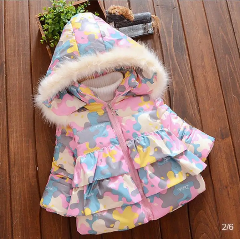 Куртка BibiCola для маленьких девочек с хлопковой подкладкой капюшоном на осень и
