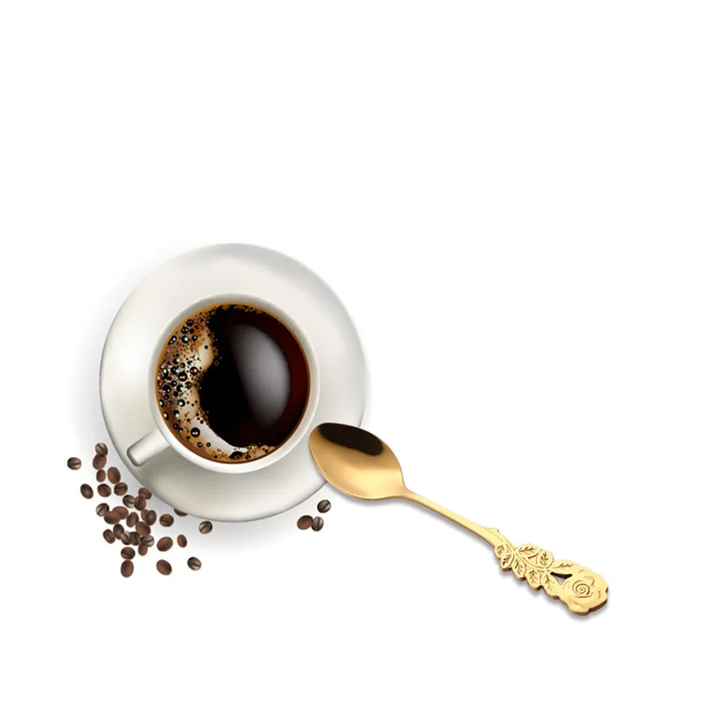 Чайная и кофейная ложка для цветов из нержавеющей стали Spork Столовые приборы