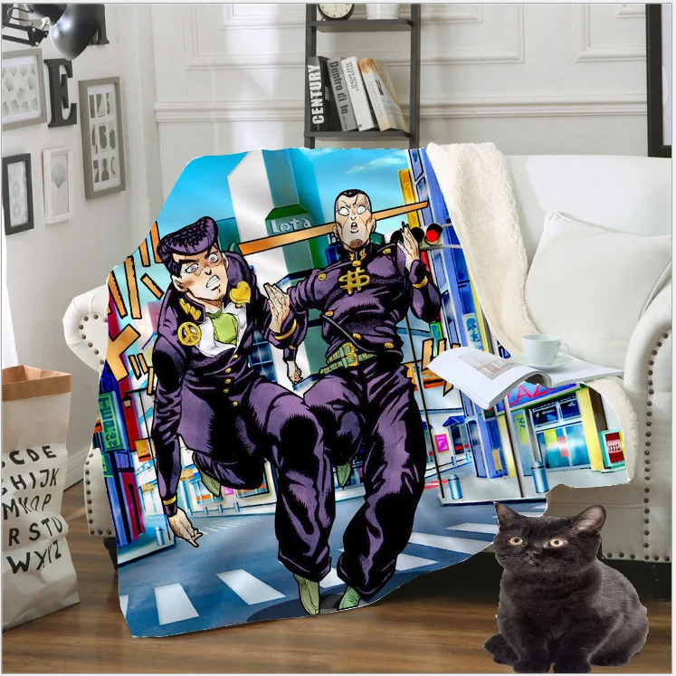 3D принт JoJo странное приключение Kujo Jotaro одеяло флисовое подростковое