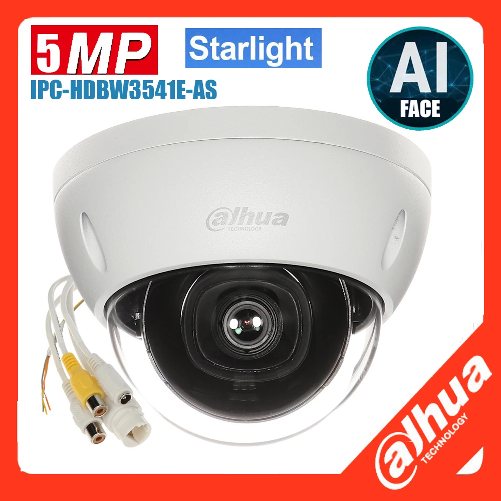 

mutil language Dadua AI face IP Camera 5MP POE IPC-HDBW3541E-AS H.265 IR 60m Starlight night vision IP camera