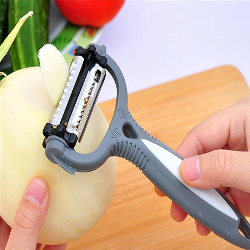 3 in 1 Peeler Multifunctional 360 Degree Rotary Kitchen Gadget Vegetable Fruit Potato Carrot Grater Turnip Cutter Slicer Tools |