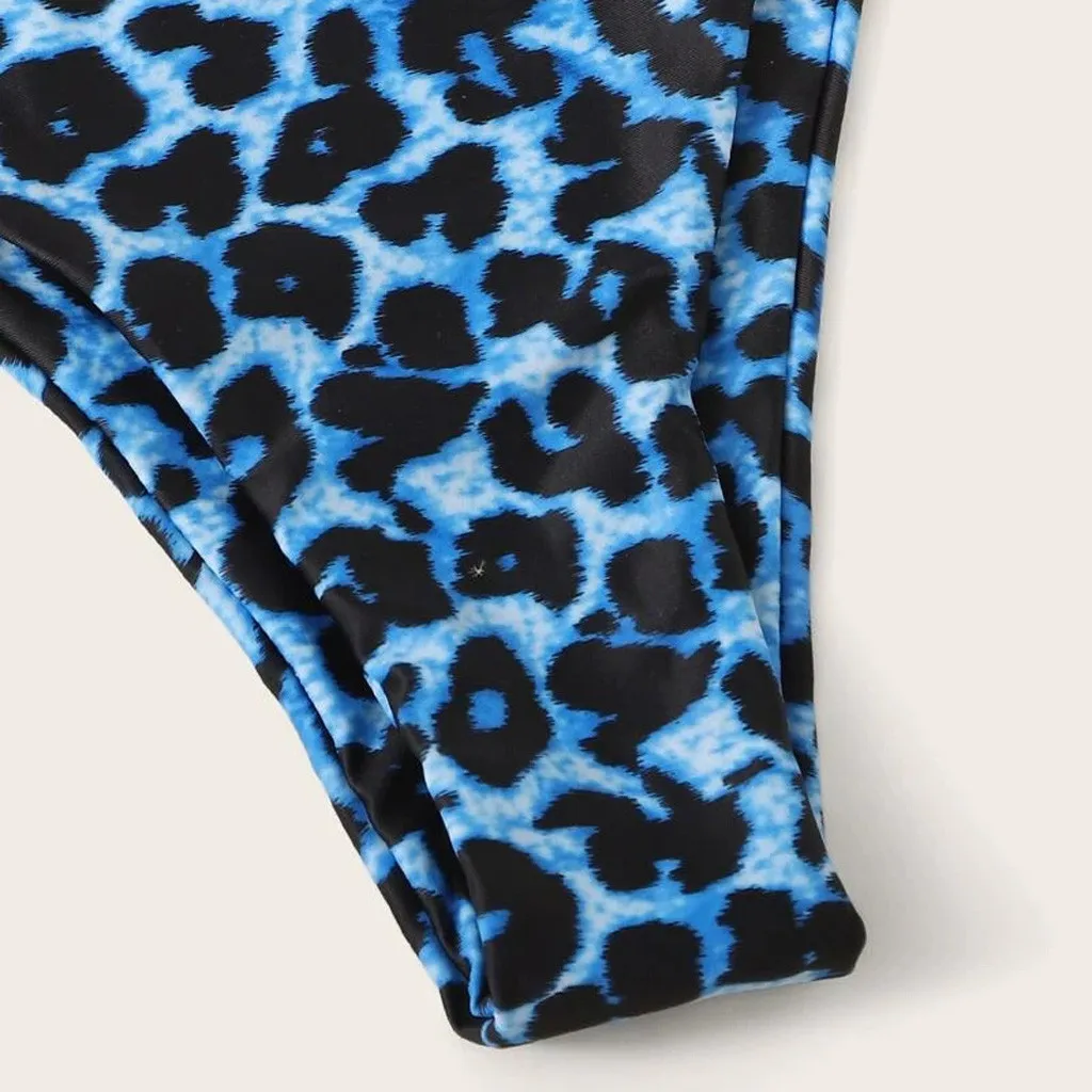 

Sexy Bikini Swimwear Ropa De Bao Para Mujer Women Leopard Bandage Bikini Set Push-up Brazilian Swimwear Beachwear Swimsuit