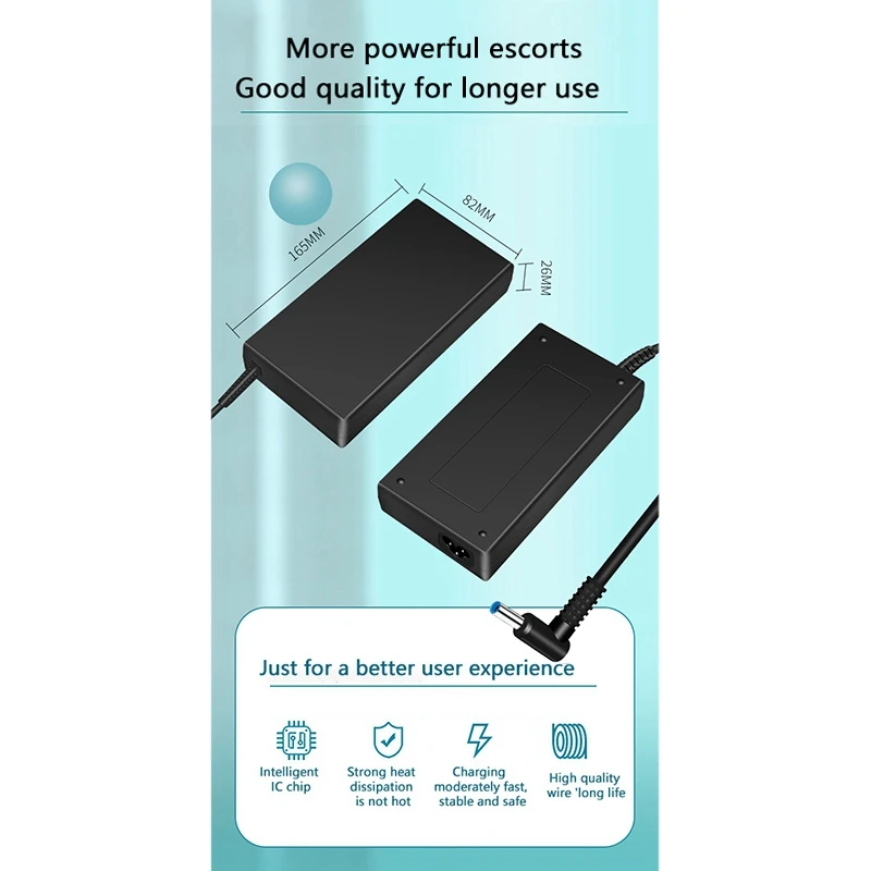 

150W 19.5/7.7A Laptop Charger 4.5x3.0mm 2.7M Power Adapter for HP Shadow Elf, Light Elf, Galaxy Fleet(US Plug)