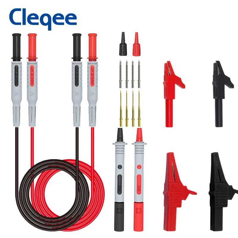 Cleqee наборы испытательных проводов для мультиметра с 4 мм банановым штекером