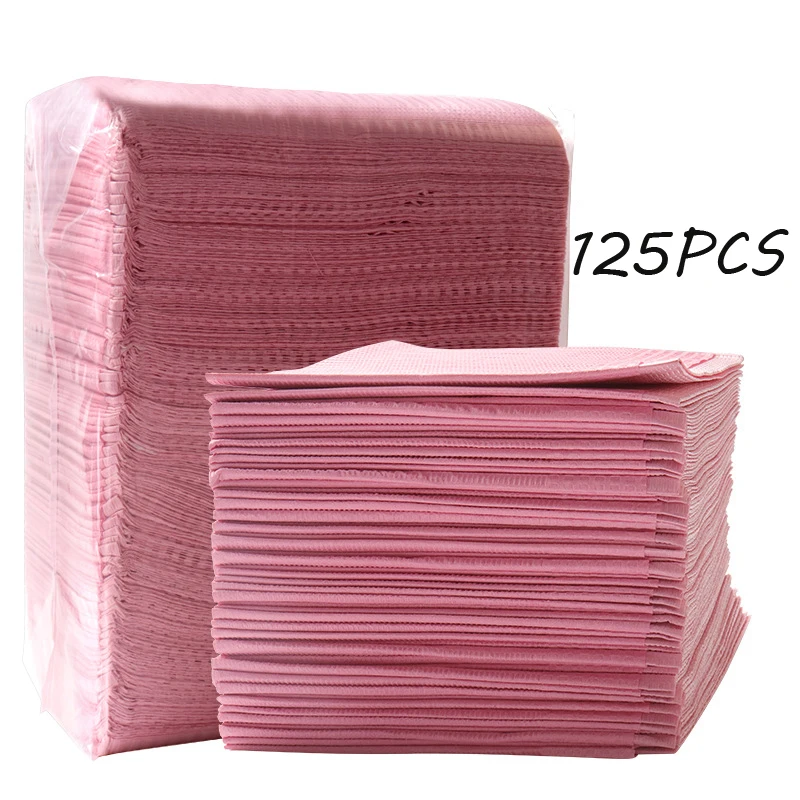 

125Pcs Dental Bibs Disposable 3 Ply Tissue Napkin Waterproof for Patient Tattoo Bibs Tray Covers Multi-purpose Tattoo Supplies