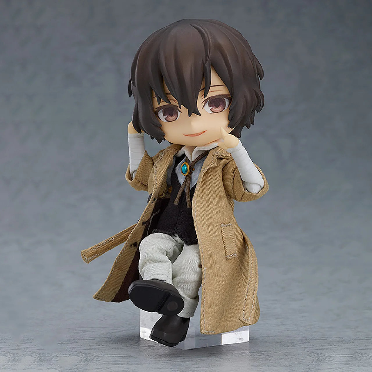 

14cm Bungou Stray Dogs Dazai Osamu Figure Wearing A Suit Real Clothes Articulated Figure Model PVC Collectible Model Toy